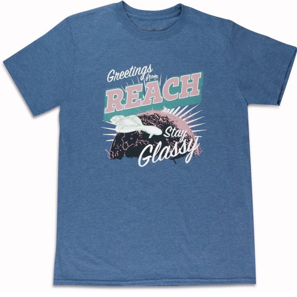 HALO 2017 Lootgaming T-Shirt Saying Greetings From Reach Stat Classy